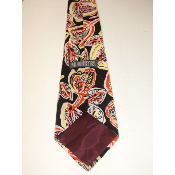 Abstract Summer Tie by Silhouettes 100% Viscose Made in USA 3-3/4" x 60" Vintage - Picture 2 of 5